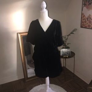 Loft Black Velvet Romper Size 6